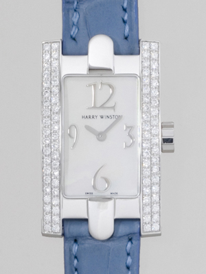 ハリー・ウィンストンスーパーコピー HARRYWINSTON レディ・アヴェニュー 310/LMWL.M/D2.2 WG/ブルー革　ケース2重・裏ぶたダイヤ ホワイトシェル